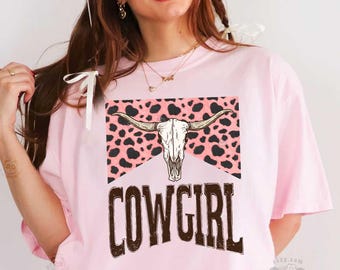 T-shirt cowgirl, shirt met koeienprint, shirt met stierenschedel, western T-shirt, Country Concert T-shirt, vrijgezellenshirt, shirt Girls Trip