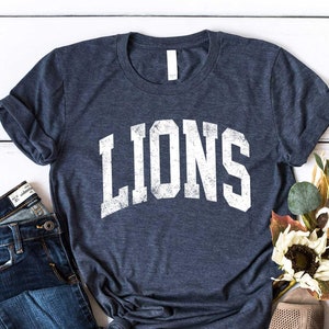 Lions T-shirt, Distressed Lions Game Day shirt, College Spirit tee, Lions Mascot shirt, Teachers Gameday shirt, Lions Football tee