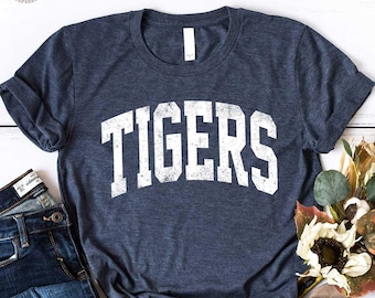Vintage Tigers T-shirt, Distressed Tigers Game Day shirt, College Spirit tee, Tigers Mascot shirt, Teachers Gameday shirt, Football Mama tee
