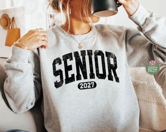 Retro Senior 2027 Sweatshirt, Class of 2027 Crewneck, Graduation Gift
