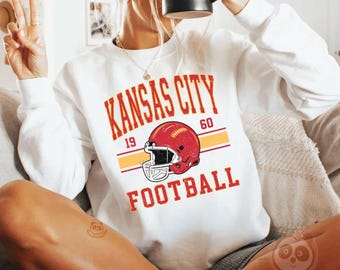 Vintage Kansas City voetbaltrui - Kansas City-sweater, Kansas City-shirt, cadeau Kansas City Game Day-sweater