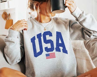 USA flag Sweatshirt, vintage USA Sweatshirt, Patriotic Sweatshirt, American Flag Sweatshirt, America Sweatshirt, USA Flag Hoodie 4th of July