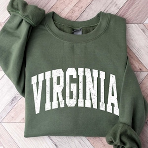 Virginia Sweatshirt, Vintage Virginia Sweatshirt, Virginian Gift, Birthday Gift for Men, Distressed Virginia sweater, US State Sweatshirt