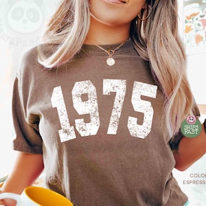 Vintage 1975 Shirt Comfort Colors 50th Birthday Shirt, Fifty Years Old, Since 1975 T-shirt, Retro 50th Birthday Gift, Womens Gift, Mens Gift
