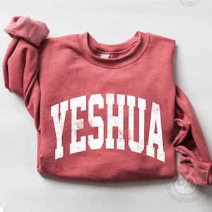 sweat Yeshua vintage, sweat chrétien, sweat religieux, vêtements esthétiques pour la foi, vêtements pour Jésus, verset biblique à capuche