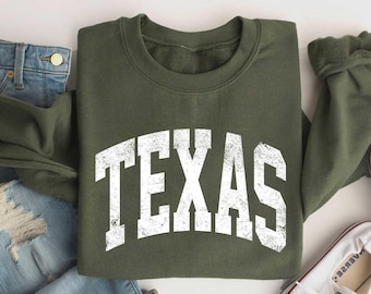 Texas Sweatshirt, Vintage Texas Sweater, Texan Gift, Birthday Gift for Men, Distressed Texas hoodie, Football Texas Game Day, Texan Woman