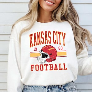 Vintage Kansas City Football Sweatshirt & Hoodie, Kansas City Football Sweatshirt, Kansas City Shirt, Gift Kansas City Game Day sweatshirt