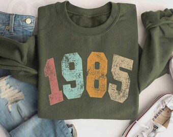 Sudadera retro personalizada con el año de nacimiento, regalo de cumpleaños personalizado, suéter de cumpleaños, sudadera de cumpleaños vintage