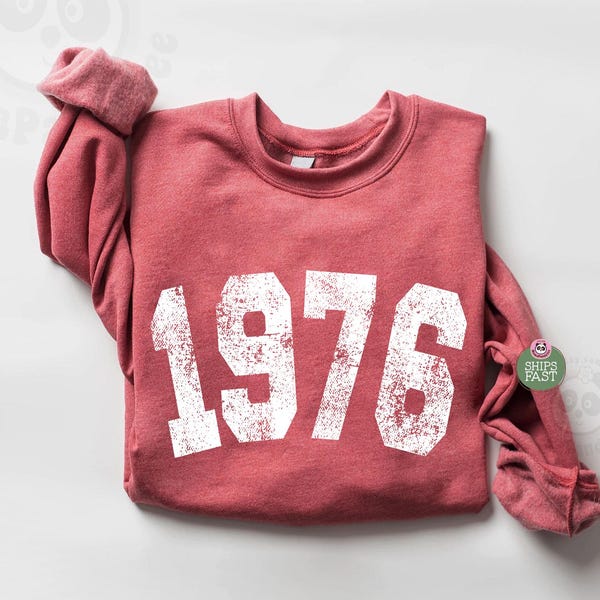 1976 Sweatshirt, 50th Birthday Sweatshirt, 50th Birthday Gift, Birthday Gift for Men, Distressed 1976 Sweater, Vintage 1976 Birthday Shirt