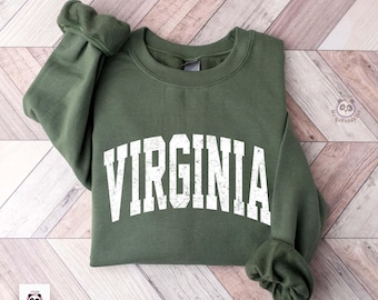 Virginia Sweatshirt, Vintage Virginia Sweater, Virginian Gift, Birthday Gift for Men, Distressed Virginia Sweater, VA State Sweatshirt