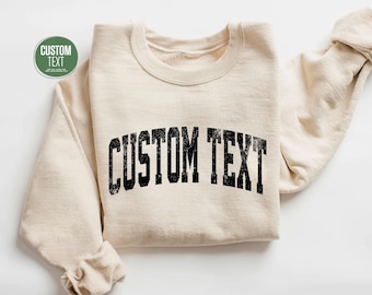 Felpa con testo personalizzato, maglione con logo personalizzato, maglietta con testo personalizzato, maglietta con la tua foto, felpa coordinata personalizzata, maglione universitario personalizzato