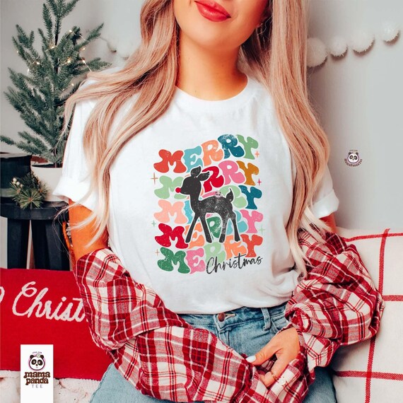 Retro Christmas Shirt /Rudolph Merry Christmas Tee / Cute Holiday T-shirt / Christmas Vibes Tshirt / Reindeer Holiday Christmas Family Shirt