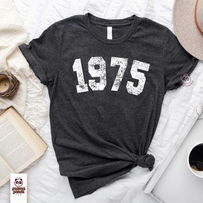 Vintage 51st Birthday T-shirt, 1975 shirt, 51st Birthday Gift, Birthday Gift for Women, Distressed 1975 tee, 1975 birthday shirt for dad Dark Grey Heather