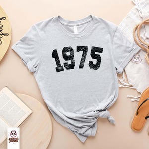 Vintage 51st Birthday T-shirt, 1975 shirt, 51st Birthday Gift, Birthday Gift for Women, Distressed 1975 tee, 1975 birthday shirt for dad Athletic Heather