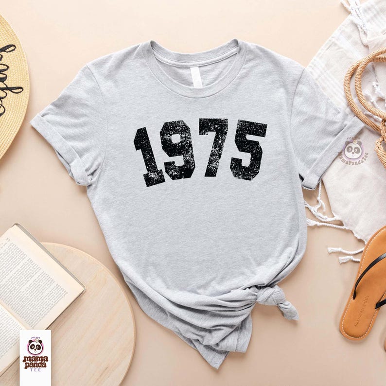 Vintage 51st Birthday T-shirt, 1975 shirt, 51st Birthday Gift, Birthday Gift for Women, Distressed 1975 tee, 1975 birthday shirt for dad Athletic Heather