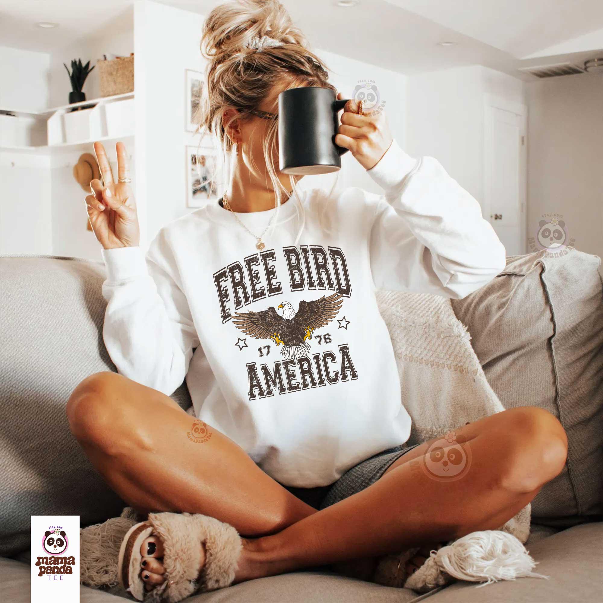 Free Bird America Sweatshirt, vintage USA Sweatshirt, Rock'n Roll Sweatshirt, Southern America Sweatshirt, American Eagle Hoodie
