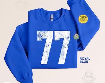 Custom Number Sweatshirt, Game Day Sweatshirt, Football Mascot Sweater, Personalized School Team Number Sweatshirt and Hoodie