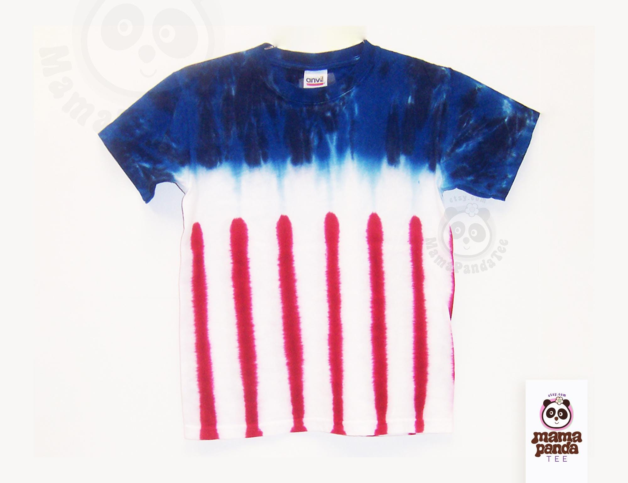 American Flag New Glory Tie Dye T-shirt, Red White and Blue Spiral