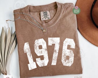 Vintage 1976 T-shirt, Comfort Colors 50th Birthday Shirt, 50th Anniversary Shirt, 50th Birthday Gift, 1976 Tshirt