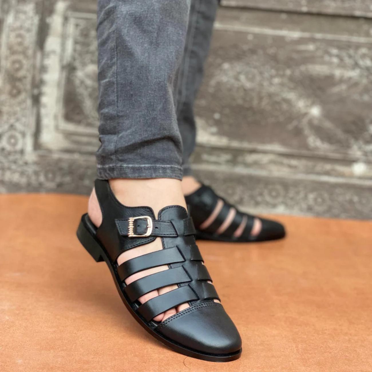 Leather & Faux Leather Fisherman Sandals with Arch Support PEONAVET Men main image 3