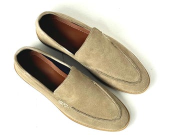 Men’s Handmade Suede Leather Slip-On Loafers Dress Shoes Formal / Casual Shoes