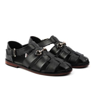 Handgefertigte griechische Fischersandalen aus Rindsleder für Herren - Echtes Leder, gepolsterte Fußgewölbestütze