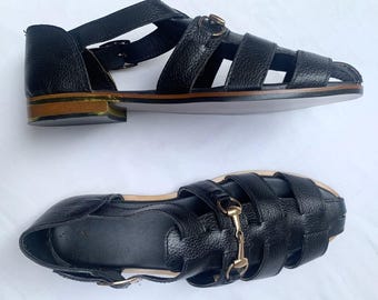 Sandali da pescatore in vera pelle: calzature da spiaggia con gabbia, realizzate a mano - Scarpe da uomo