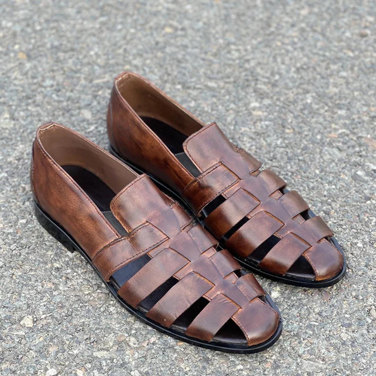 mens leather dress sandals Pedro -- Men's Sling Back Sandal Its relaxed without ever looking careless Calfskin Men's Leather Sandals Men