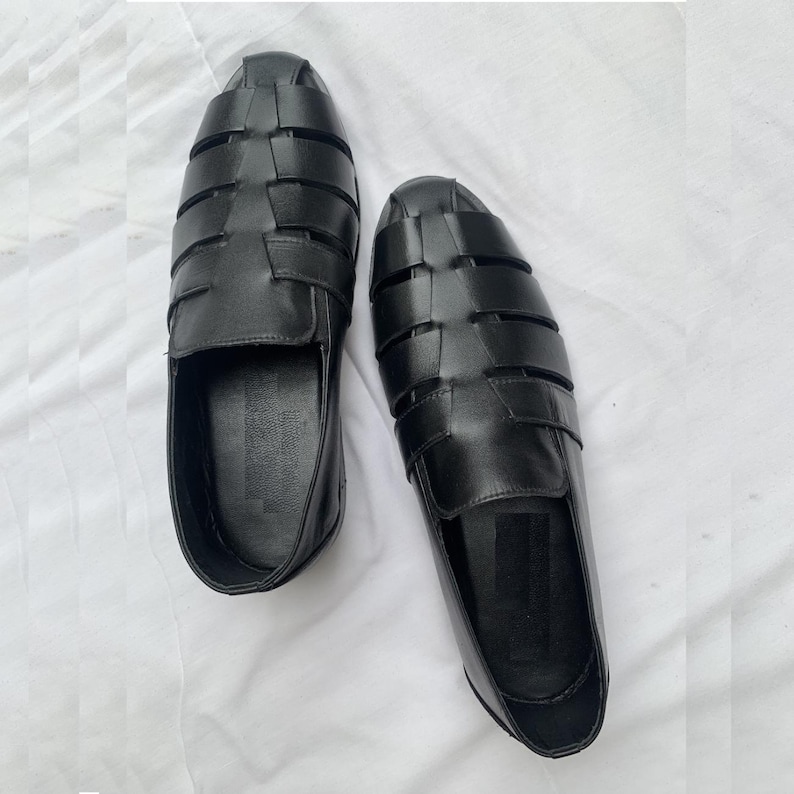 Handgefertigte Fischersandalen aus Leder für Herren: Gepolsterte Fußgewölbestütze aus Geniune Leder Chappal Bild 13