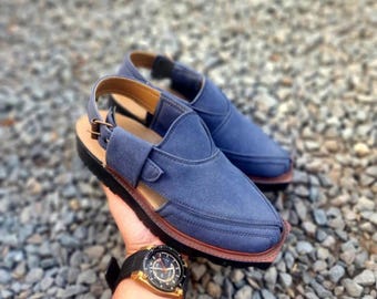 Handmade Suede Leather Peshawari Sandal: Traditional Chappal, Ethnic Style Comfortable Sole