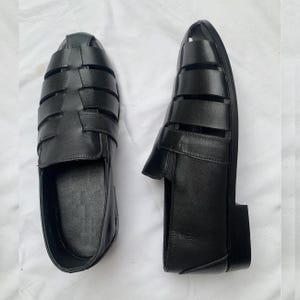 Handgefertigte Fischersandalen aus Leder für Herren: Gepolsterte Fußgewölbestütze aus Geniune Leder Chappal Bild 14