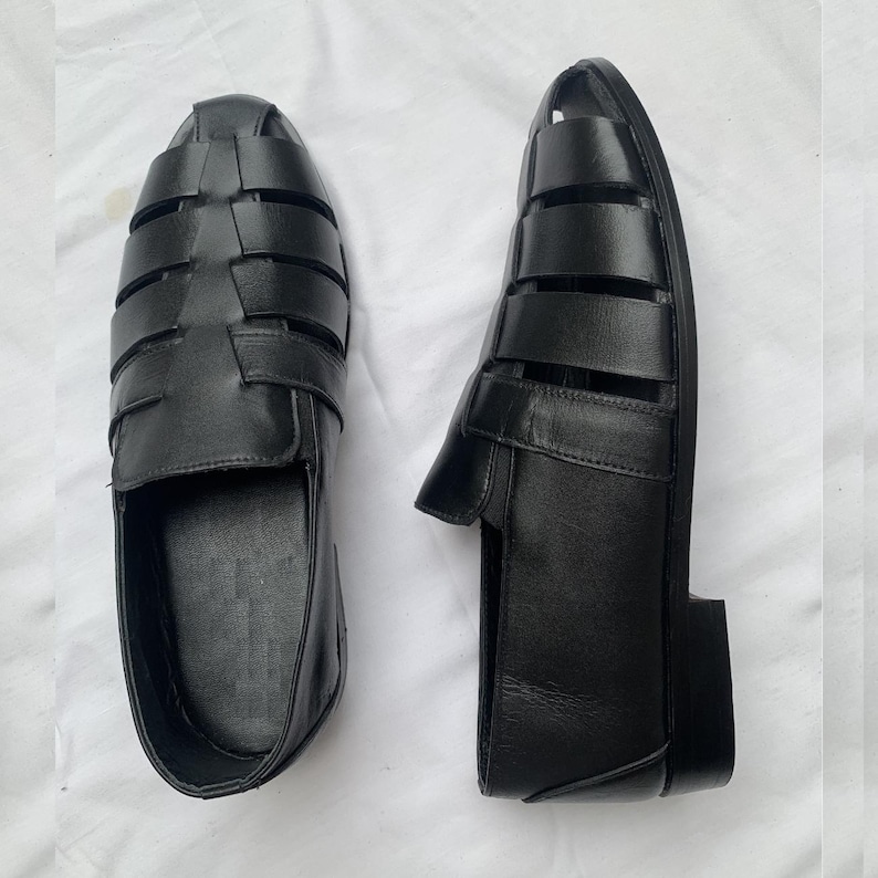 Handgefertigte Fischersandalen aus Leder für Herren: Gepolsterte Fußgewölbestütze aus Geniune Leder Chappal Bild 14