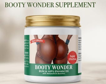 Nuova formula migliorata di Booty Wonder per l'aumento di glutei e fianchi / Integratore di Maca e Aguaje 250g