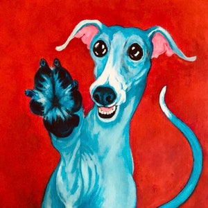 Italian greyhound, greyhound art print, whippet, courtsart, pet portrait, print 10x16 inch