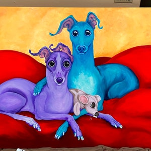 Galgo italiano, estampa Sighthound, estampa 11x14”, galgo, whippet, vitral,