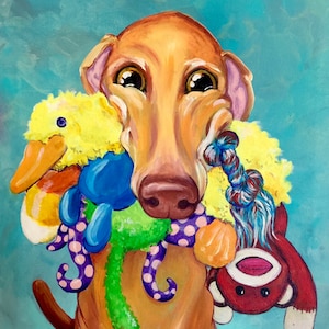 Dog art, hound dog, Toy dog, hound art print, 8x10 inch print, courtsart