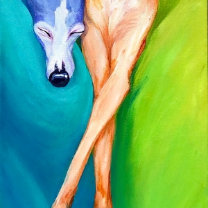 Italian greyhound, sighthound, whippet, pet portrait, greyhound art, greyhound print, CourtsArt