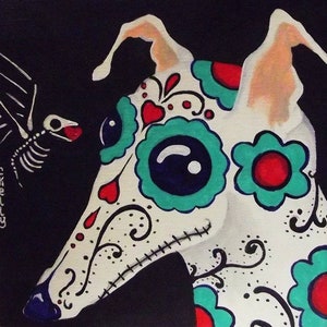 Greyhound art print, Italian Greyhound print, 9x9&quot; inch print, courtsart