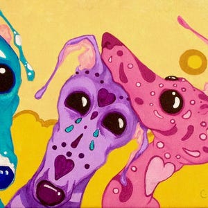 Arte de Greyhound 7x19&#39; Impressão, arte de Greyhound Italiano, courtsart, arte de Greyhound