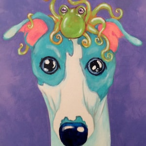 Italian Greyhound art print, 8x10 inch print, crtsart, whippet art