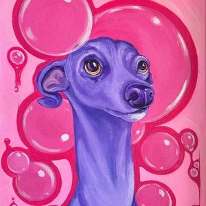 Greyhound art print, Italian Greyhound, 11x14&quot; inch print, courtsart