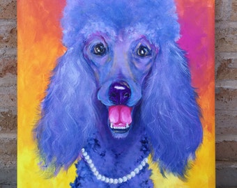 Poodle art print, standard poodle portrait