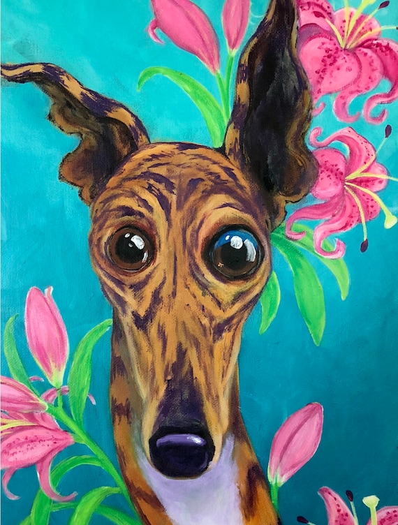 Italian Greyhound art, Greyhound art, whippet art, courtsart