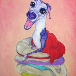Italian Greyhound art, whippet art, greyhound art, courtsart