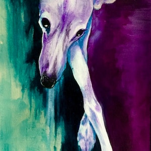 Italian greyhound, greyhound, whipper, pet portrait, greyhound art, greyhound print, CourtsArt