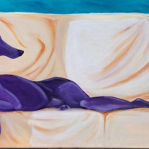 Reclining Hound 10x18 inch print, CourtsArt, greyhound art, Italian greyhound, prints