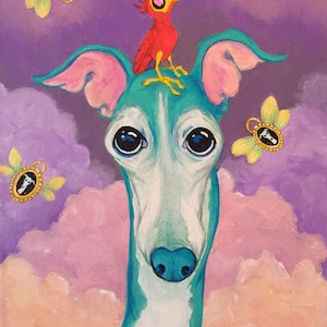 Kids room, nursery wall art, Italian greyhound art print, greyhound art print, pet portrait