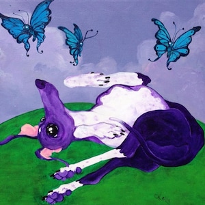 Greyhound, Italian Greyhound, whippet, hound art print, 9x9 inch print, courtsart