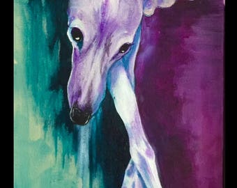 Italian Greyhound art, Greyhound art, whippet art, courtsart, abstract greyhound, impressionistic whippet art print
