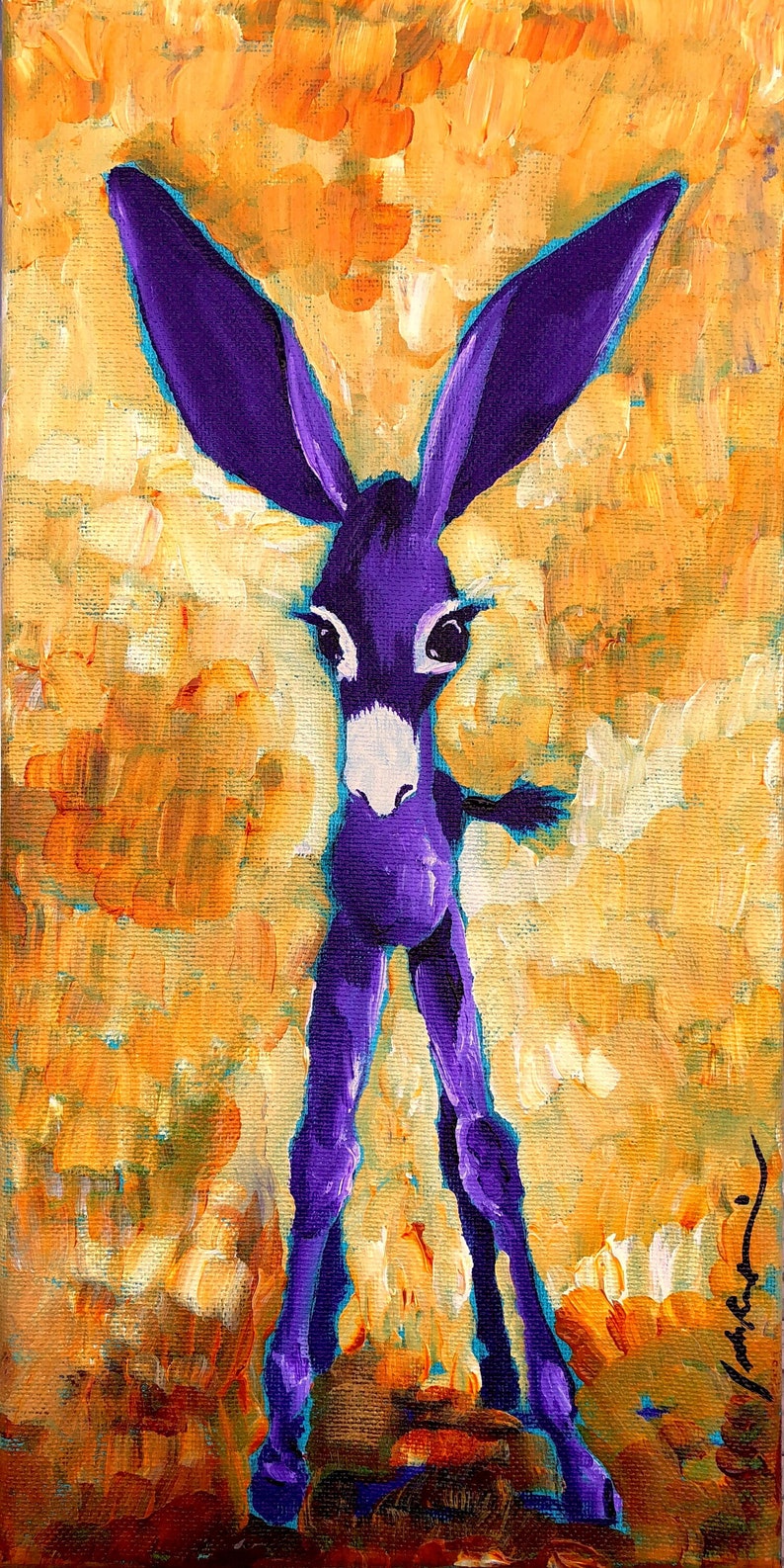 Southwest Donkey Art Print, 11x17 Inch, Warm Color Pallet - Etsy